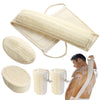 Natural Loofah Sponge Set — 5 Pieces, Biodegradable, Back Scrubber, Zero Plastic