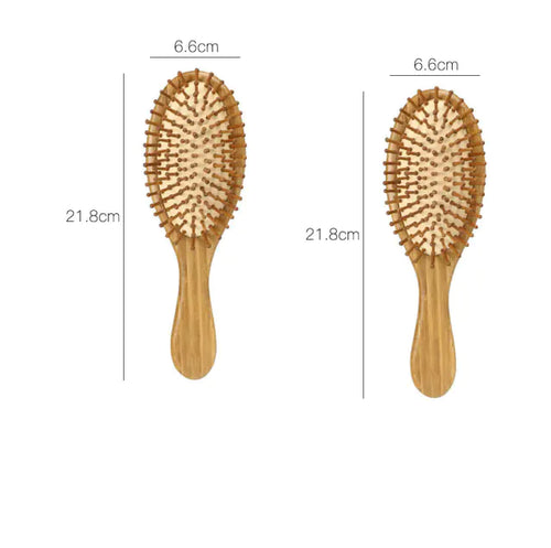 Carbonized Bamboo Massage Comb — Anti-Static Scalp Stimulator