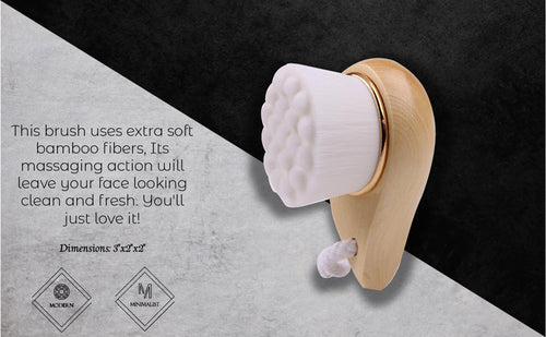 Bamboo Facial Brush — Superfine Bristles, Sensitive Skin, Non-Electric, Plastic-Free